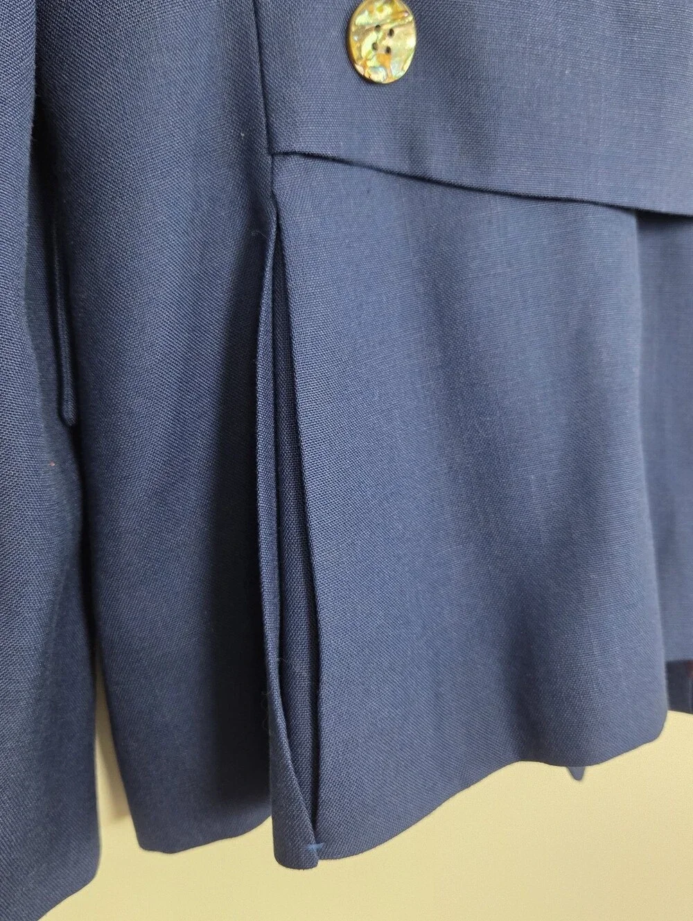 Vintage Christian Dior Double Breasted Blazer with Abalone Shell Buttons Size 10